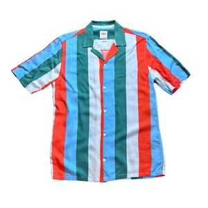 Zara Men’s Multi Stripe Button Down Shirt